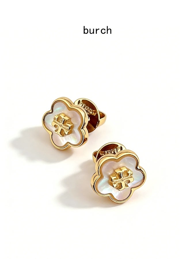 Burch Women's Lacquered Raised Logo Stud Earrings - Image 3